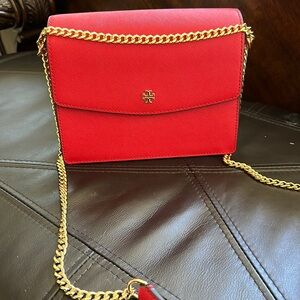 Tory Burch bright red shoulder bag